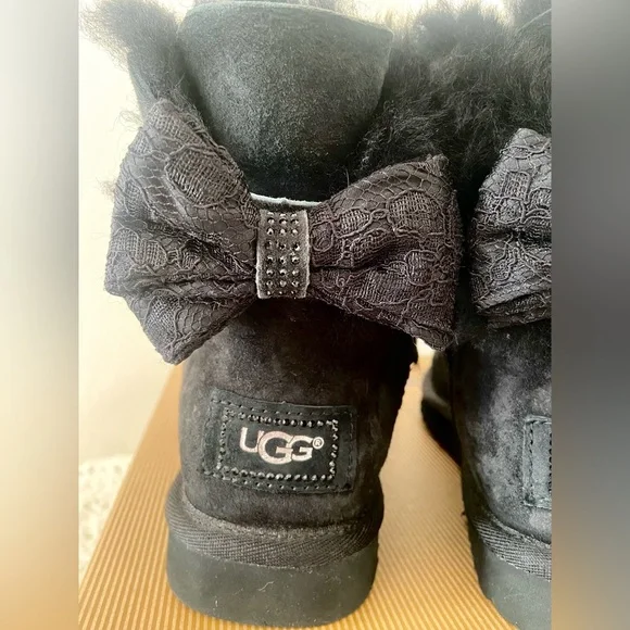 Black Short Ugg Boots - Picture 2 of 9